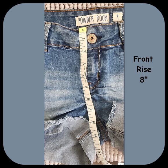 POWDER ROOM || Womens Stretch Jean Shorts (SIZE 7) - Picture 5 of 6